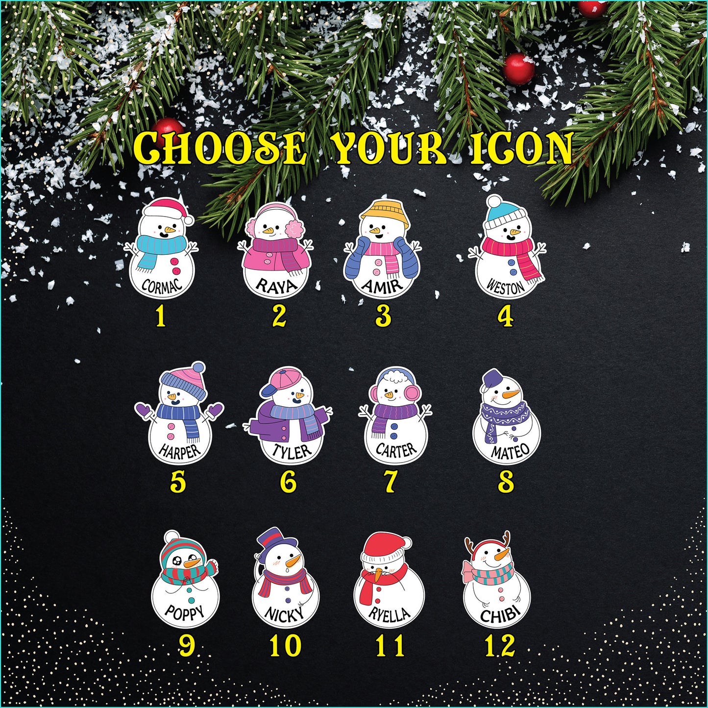Personalized Family Christmas Ornament: Custom Snowman Keepsake