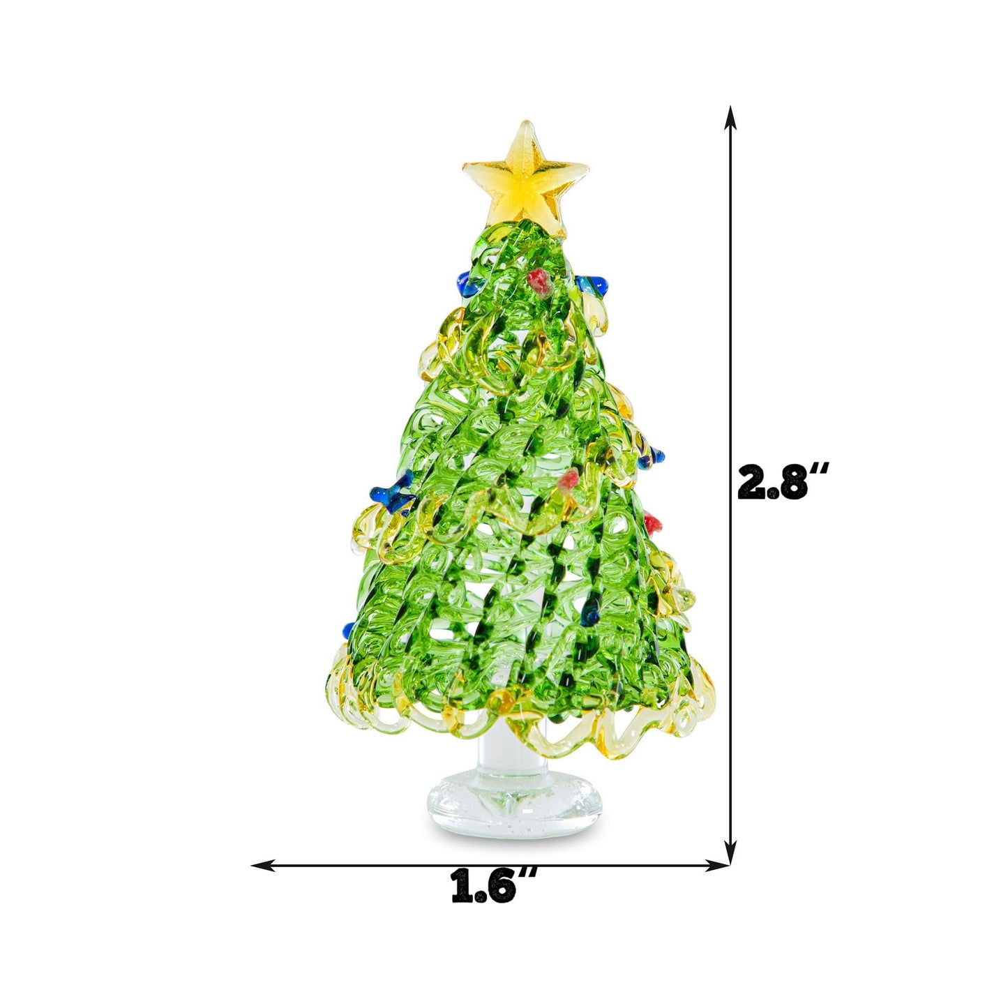 Árbol de Navidad artesanal de vidrieras: decoración navideña en miniatura