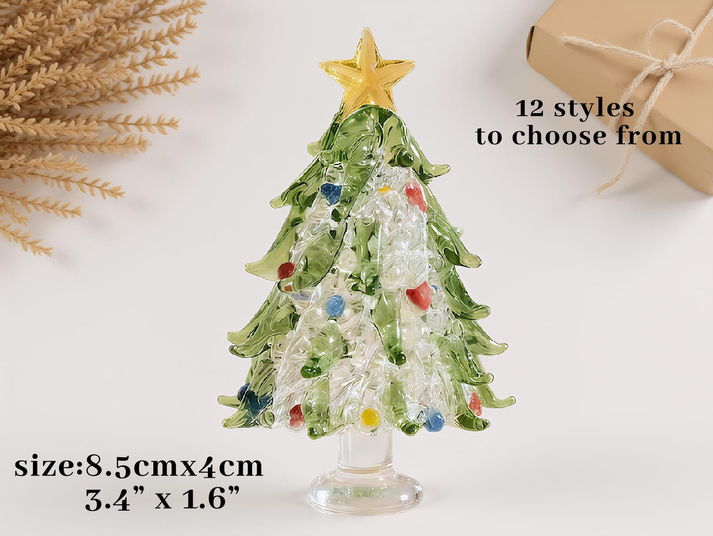 Sapin de Noël personnalisé en vitrail, Sapins de Noël en verre illuminés faits à la main, Décoration de Noël unique, Souvenir de Noël