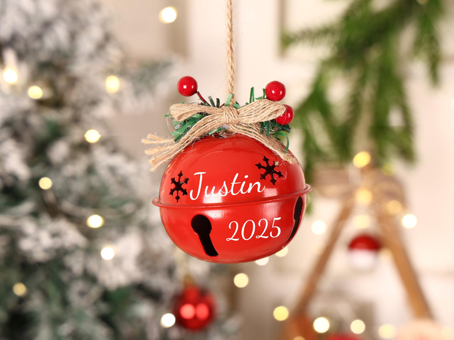 Personalized Christmas Tree Ornament, Custom 2025 Jingle Bell, Christmas Family Ornaments, Holiday Decor Gifts