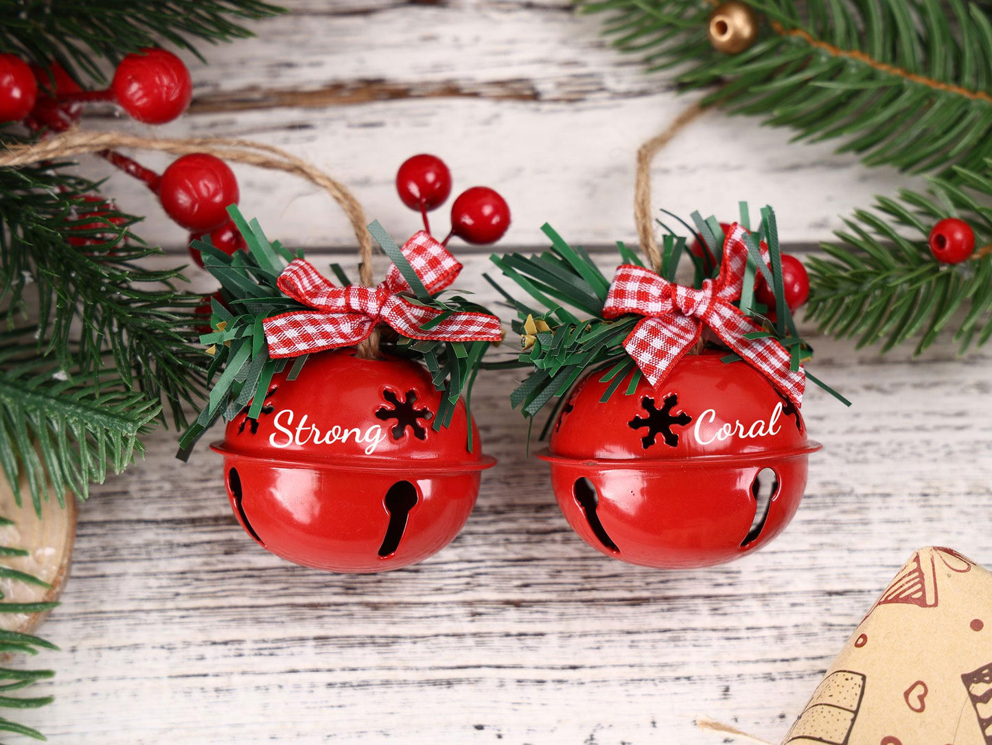 Personalized Christmas Bell Ornament, Custom Holiday Decor