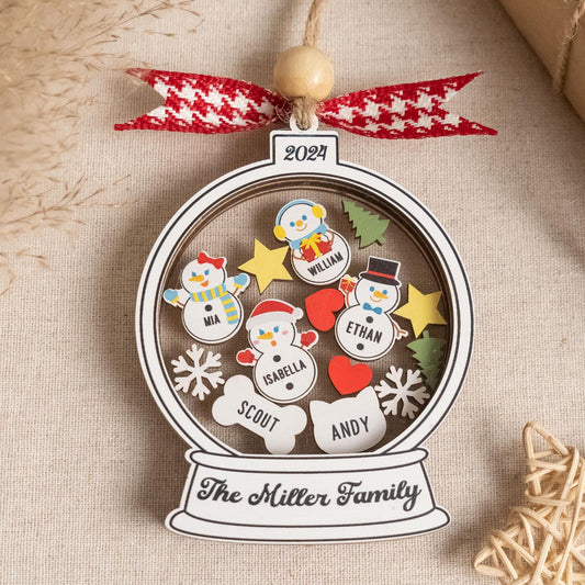 Personalized Shaker Family Ornament For Holiday Christmas Tree Decor R75
