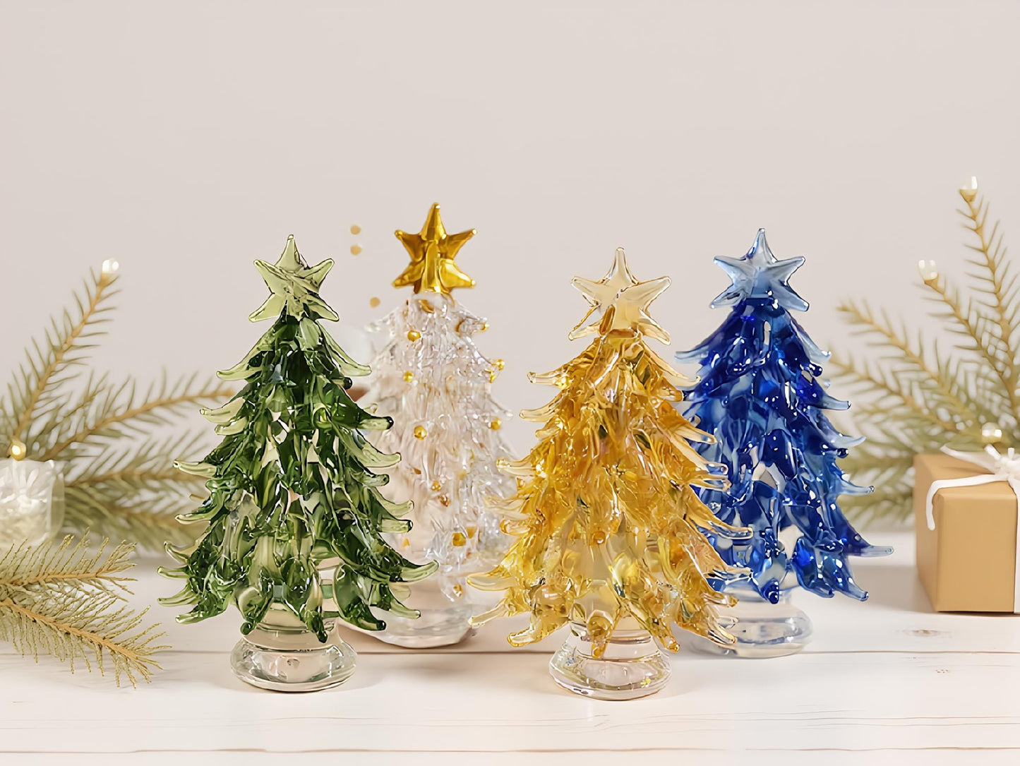 Sapin de Noël personnalisé en vitrail, Sapins de Noël en verre illuminés faits à la main, Décoration de Noël unique, Souvenir de Noël