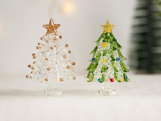 Stained Glass Christmas Tree Figurines,Illuminated Glass Christmas Trees,Christmas Day,Personalized Gift for her,Christmas Gifts,Home Decor
