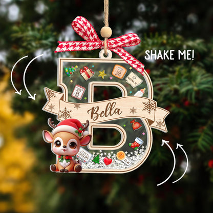 Adorno Personalizado "Mi Primera Navidad" para Bebé: Agitador 4D con Inicial, Recuerdo de Acrílico Personalizado