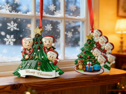 Personalized Family Christmas Ornament, Custom Resin Decoration, Xmas Tree Decor