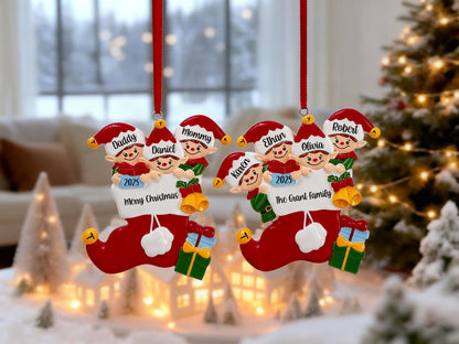 Personalized 2025 Family Ornament, Custom Resin Christmas Ornament, Personalized Family Christmas Decor, Custom Christmas gift,Holiday decor