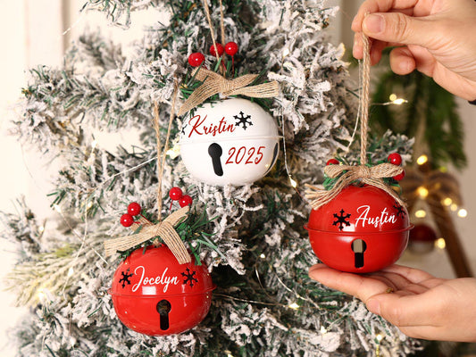 Personalized Christmas Tree Ornament, Custom 2025 Jingle Bell, Christmas Family Ornaments, Holiday Decor Gifts