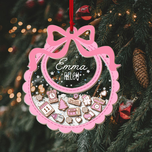 Baby's First Christmas Ornament, Personalized Baby 1st Christmas Ornament, Custom New Baby Gift, 4D Shake Babies Ornament, Baby Shower