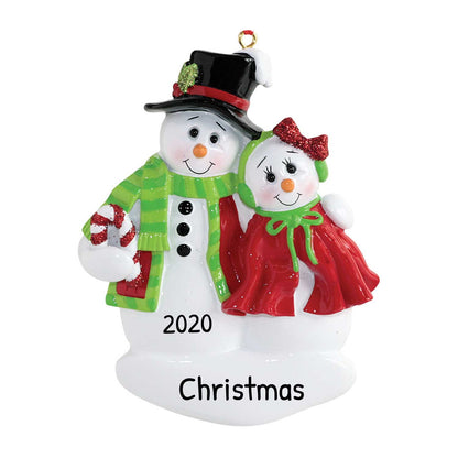 Personalized Christmas Ornament, Winter Couple Ornament, Snowman Couple Ornament, Custom Snowman Decor, Xmas Decor, Cute Festive Ornament
