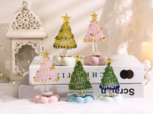 Handmade Stained Glass Miniature Christmas Tree, Xmas Table Decor