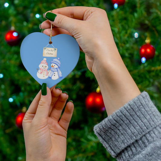 Our First Christmas Snowman Ornament, Christmas Decor, Gift for Couples, Festive Winter Keepsake, Gift for Her, Gift for Him, Newly Weds