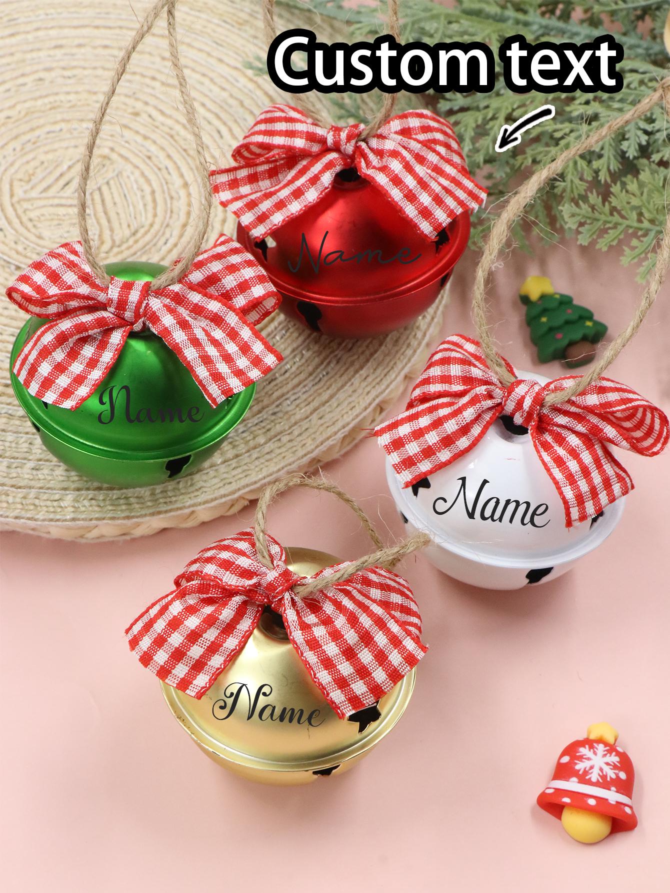 Personalized Christmas Gifts For Grandkids,Custom Christmas Bell Ornament ,Customized Name Jingle Bell Decoration,Christmas Tree，Family Pet
