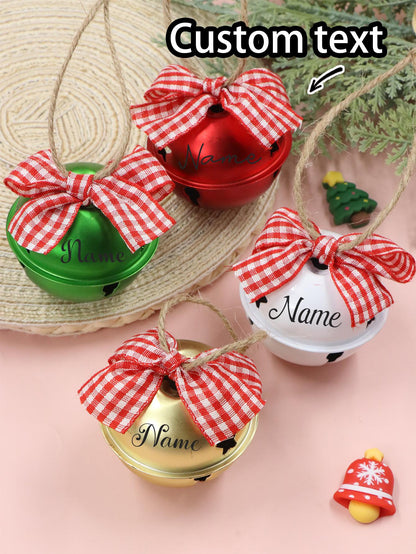 Personalized Christmas Gifts For Grandkids,Custom Christmas Bell Ornament ,Customized Name Jingle Bell Decoration,Christmas Tree，Family Pet