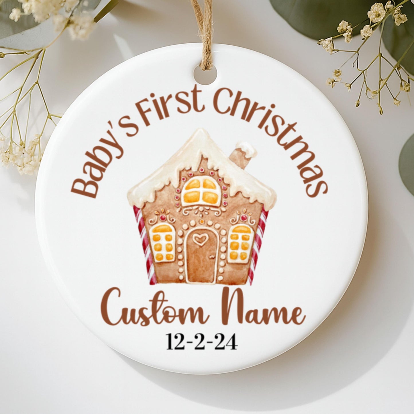 Adorno personalizado de Primera Navidad del Bebé, Nombre y Fecha Personalizados, Decoración de Cerámica con Muñeco de Nieve, Recuerdo de Festividad, Regalo Familiar, Regalo para Compañero de Trabajo,