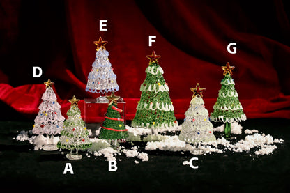 Sapin de Noël en vitrail fait à la main, décoration de table de fête
