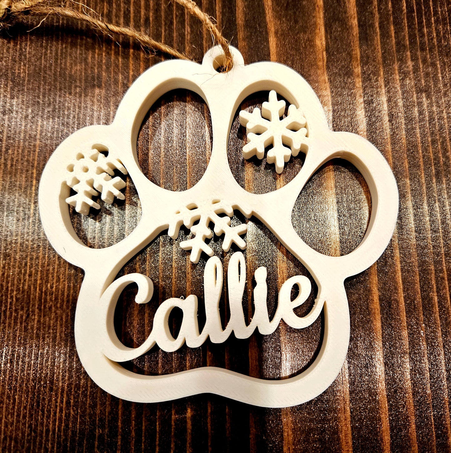 Adorno de huella de mascota personalizado - Adorno de Navidad personalizado - Idea de regalo sentimental - Adorno conmemorativo