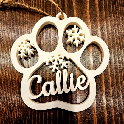 Adorno de huella de mascota personalizado - Adorno de Navidad personalizado - Idea de regalo sentimental - Adorno conmemorativo