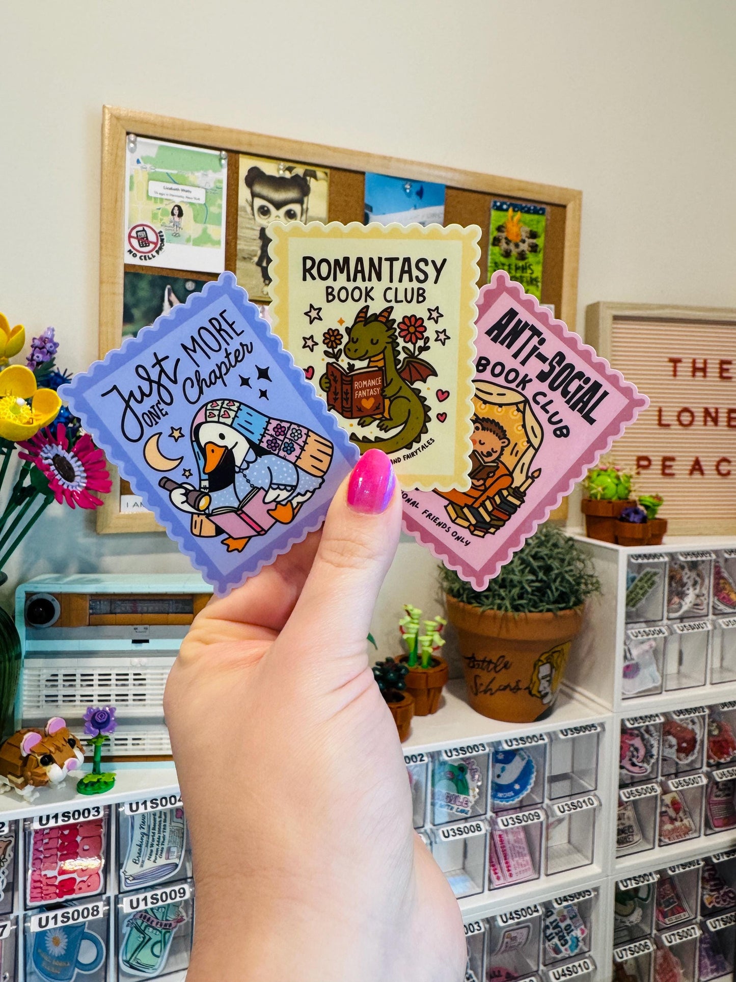 Bookish Stamp Stickers for Kindle, Colorful Playful Book Stickers