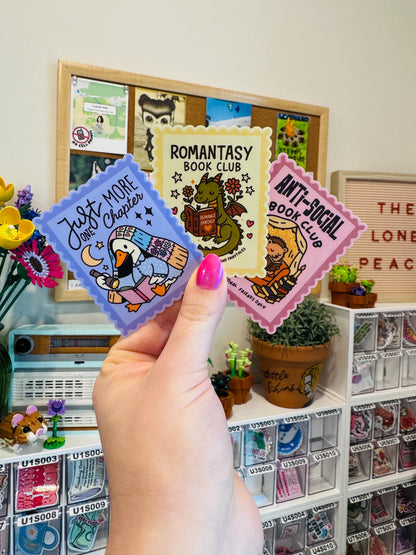 Bookish Stamp Stickers for Kindle, Colorful Playful Book Stickers