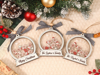 Adorno de Navidad familiar de pan de jengibre personalizado 2025: Recuerdo de galleta a medida