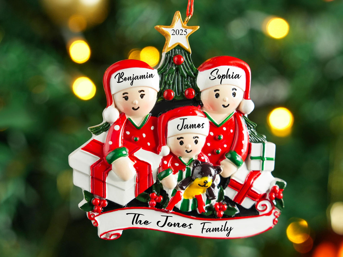 Personalized Resin Family Ornament,Gingerbread Family Ornament 2025,Family Xmas Ornament,Xmas Decor,Gingerbread Family of 2,3,4,5,6 Ornament