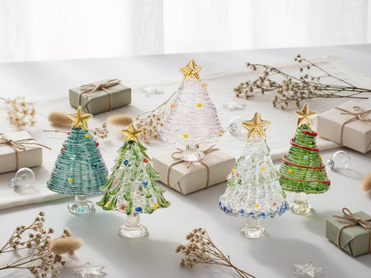Sapin de Noël personnalisé en vitrail, Sapins de Noël en verre illuminés faits à la main, Décoration de Noël unique, Souvenir de Noël