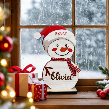 Personalized Snowman Family Christmas Ornament, Snowman Ornament, Custom Name Ornament, Personalized Christmas Wood Ornament, Christmas Gift