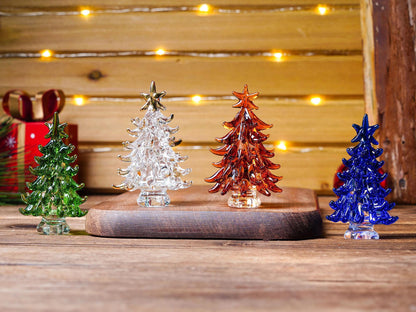 Adorno Navideño de Árbol de Navidad de Vidrio Teñido Hecho a Mano, Decoración de Fiestas