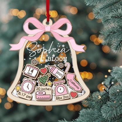 Baby's First Christmas Ornament, Baby 1st Christmas Ornament, New Baby Shaker, Custom Newborn Gift, 4D Babies Shaker Ornament, Baby Keepsake