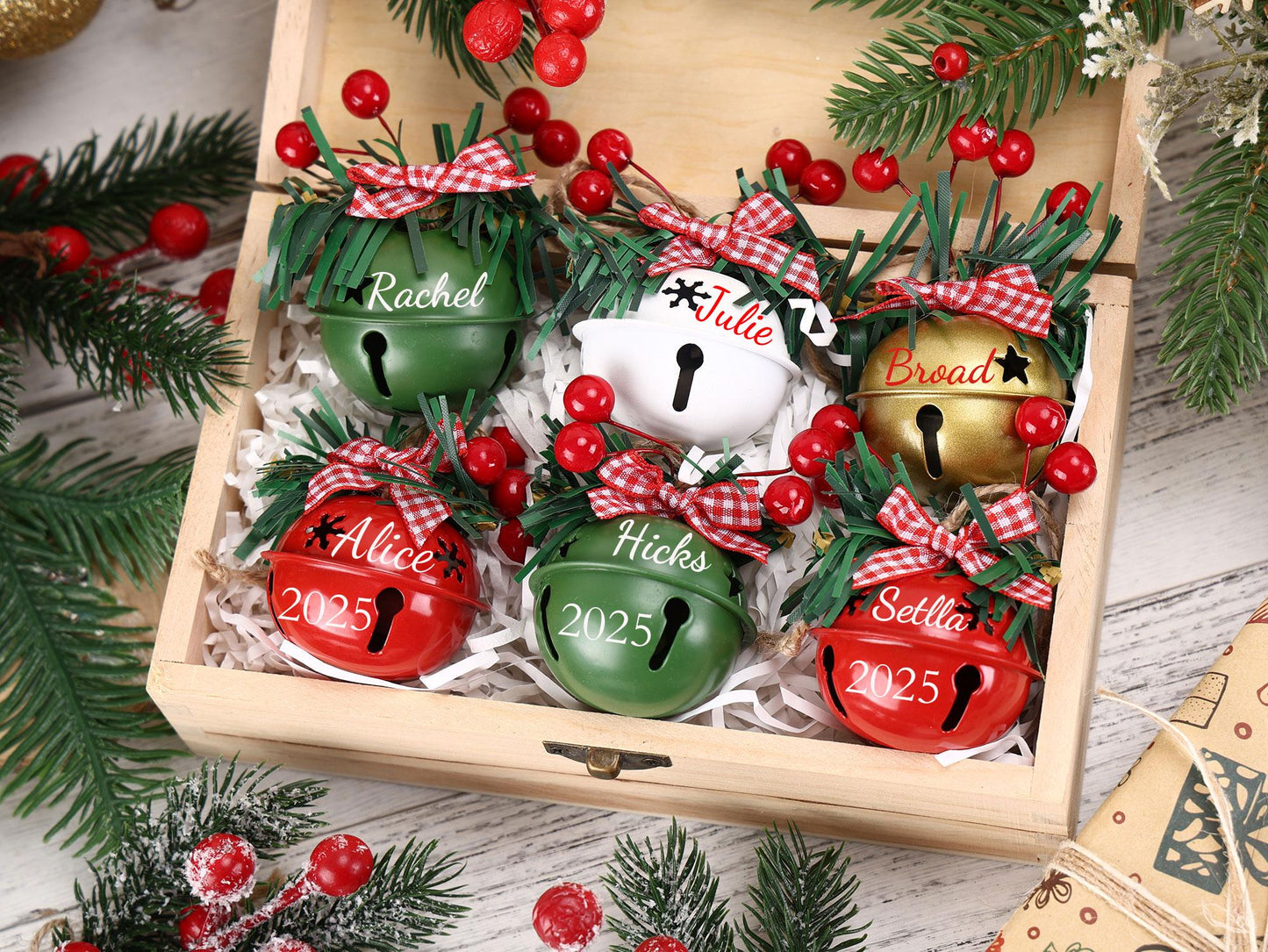 Personalized Christmas Bell Ornament, Custom Holiday Decor