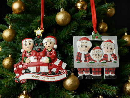 Personalized Family Christmas Ornament, Custom Resin Decoration, Xmas Tree Decor