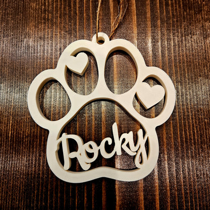 Adorno de huella de mascota personalizado - Adorno de Navidad personalizado - Idea de regalo sentimental - Adorno conmemorativo