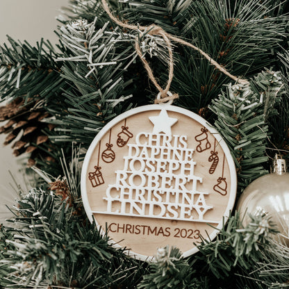 Family Christmas ornament, Christmas ornament 2024, Christmas tree ornaments, Family Christmas ornaments, Christmas ornaments handmade