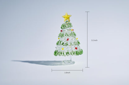 Sapin de Noël en vitrail fait à la main, décoration de table de fête
