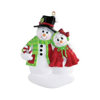 Personalized Christmas Ornament, Winter Couple Ornament, Snowman Couple Ornament, Custom Snowman Decor, Xmas Decor, Cute Festive Ornament