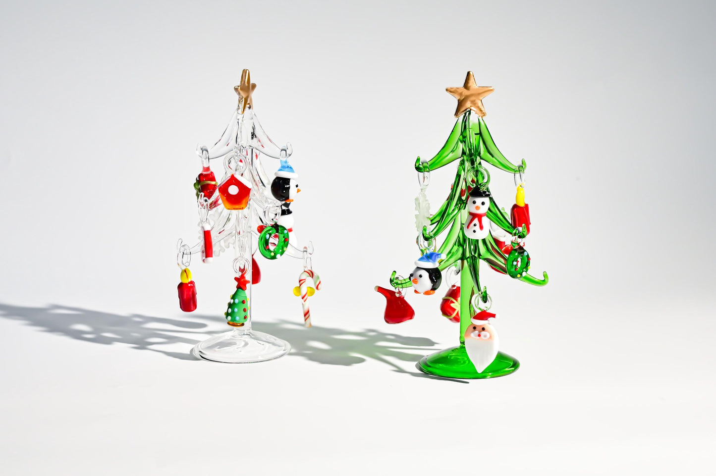 Árbol de Navidad artesanal de vidriera, minidecoración navideña