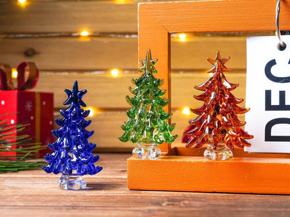 Adorno Navideño de Árbol de Navidad de Vidrio Teñido Hecho a Mano, Decoración de Fiestas