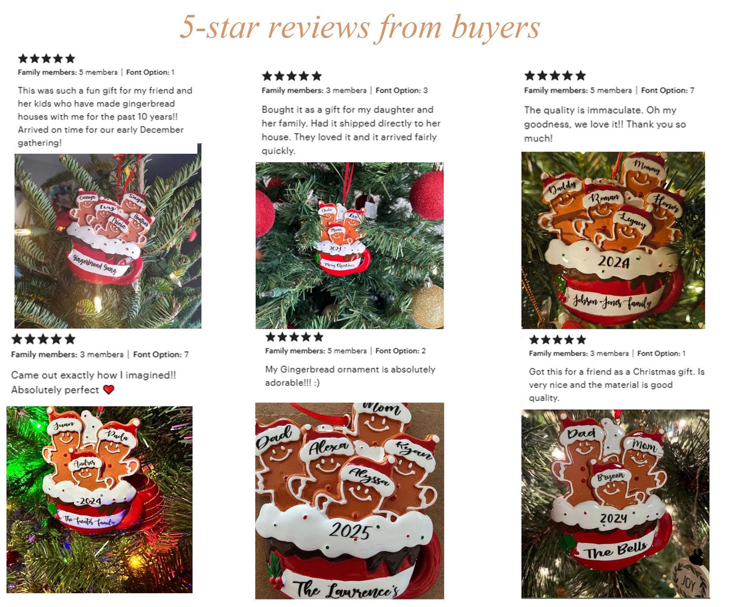 Personalized Resin Family Ornament, Gingerbread Christmas Family Ornament, Gingerbread Family of 2,3,4,5,6 Ornament 2025, Christmas Decor