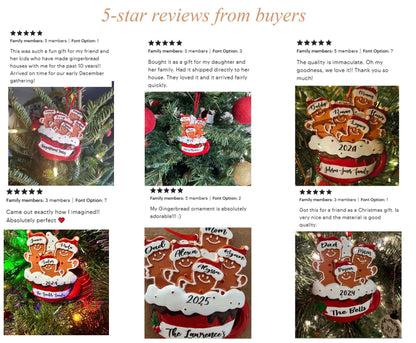 Personalized Resin Family Ornament, Gingerbread Christmas Family Ornament, Gingerbread Family of 2,3,4,5,6 Ornament 2025, Christmas Decor