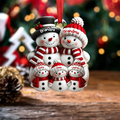 Personalized Snowman Family Ornament, Custom Family Of 3 4 5 6 Christmas Ornament, 2025 Family Christmas Ornament, Christmas Tree Decor Gift