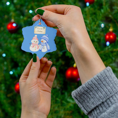 Nuestro primer adorno de muñeco de nieve navideño, decoración navideña, regalo para parejas, recuerdo festivo de invierno, regalo para ella, regalo para él, recién casados