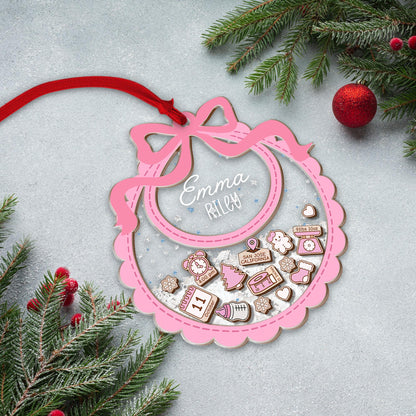 Baby's First Christmas Ornament, Personalized Baby 1st Christmas Ornament, Custom New Baby Gift, 4D Shake Babies Ornament, Baby Shower