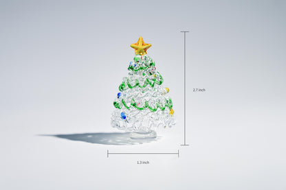 Handmade Stained Glass Christmas Tree, Miniature Holiday Decor