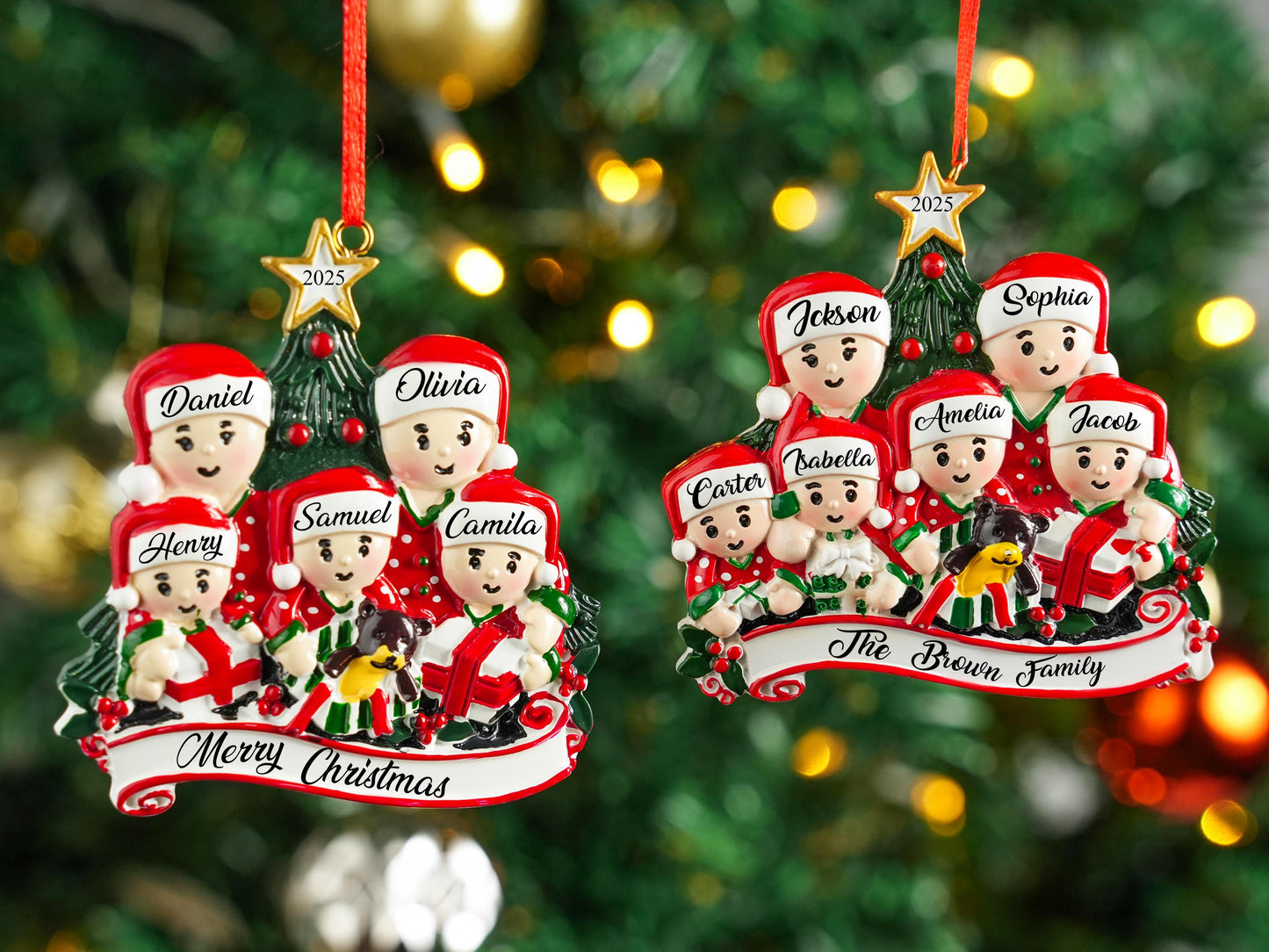 Personalized Resin Family Ornament,Gingerbread Family Ornament 2025,Family Xmas Ornament,Xmas Decor,Gingerbread Family of 2,3,4,5,6 Ornament