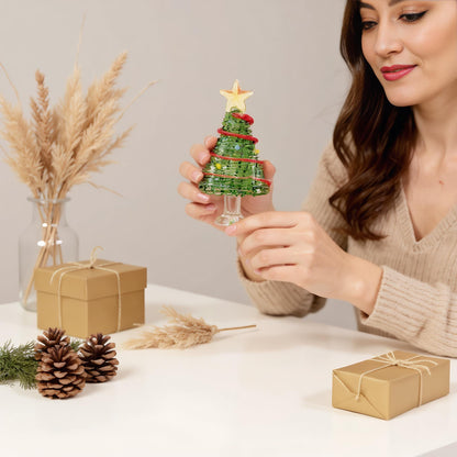 Sapin de Noël personnalisé en vitrail, Sapins de Noël en verre illuminés faits à la main, Décoration de Noël unique, Souvenir de Noël