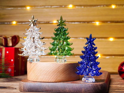 Adorno Navideño de Árbol de Navidad de Vidrio Teñido Hecho a Mano, Decoración de Fiestas