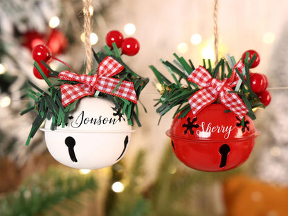 Personalized Christmas Bell Ornament, Custom Holiday Decor