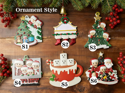 Personalized Family Christmas Ornament, Custom Resin Decoration, Xmas Tree Decor