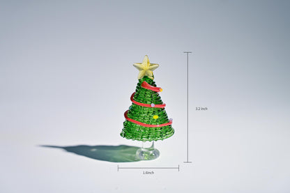 Sapin de Noël en vitrail fait à la main, décoration de table de fête